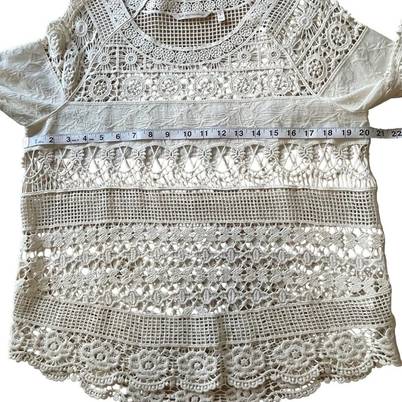 Soft Surrounding Ivory Boho Crochet Open Knit Shell Top - Sz S - Picture 16 of 16